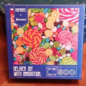 Jigsaw Puzzle 500Pcs Christmas Candy Lolli Pops Gum Drops New Sealed Box Susengo